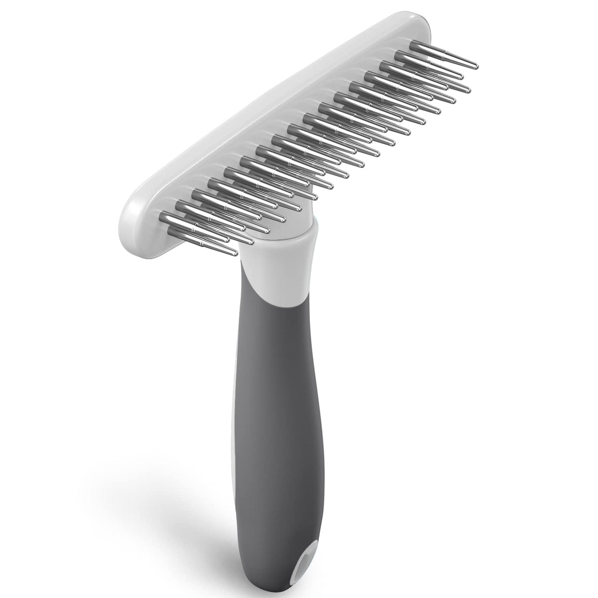 DOGI Deshedding Brush - Undercoat Rake for Dogs, Cats, Matted, Short, Long Hair Coats - Double Row Stainless Steel Pins - Reduce Shedding by 90% (Blue)