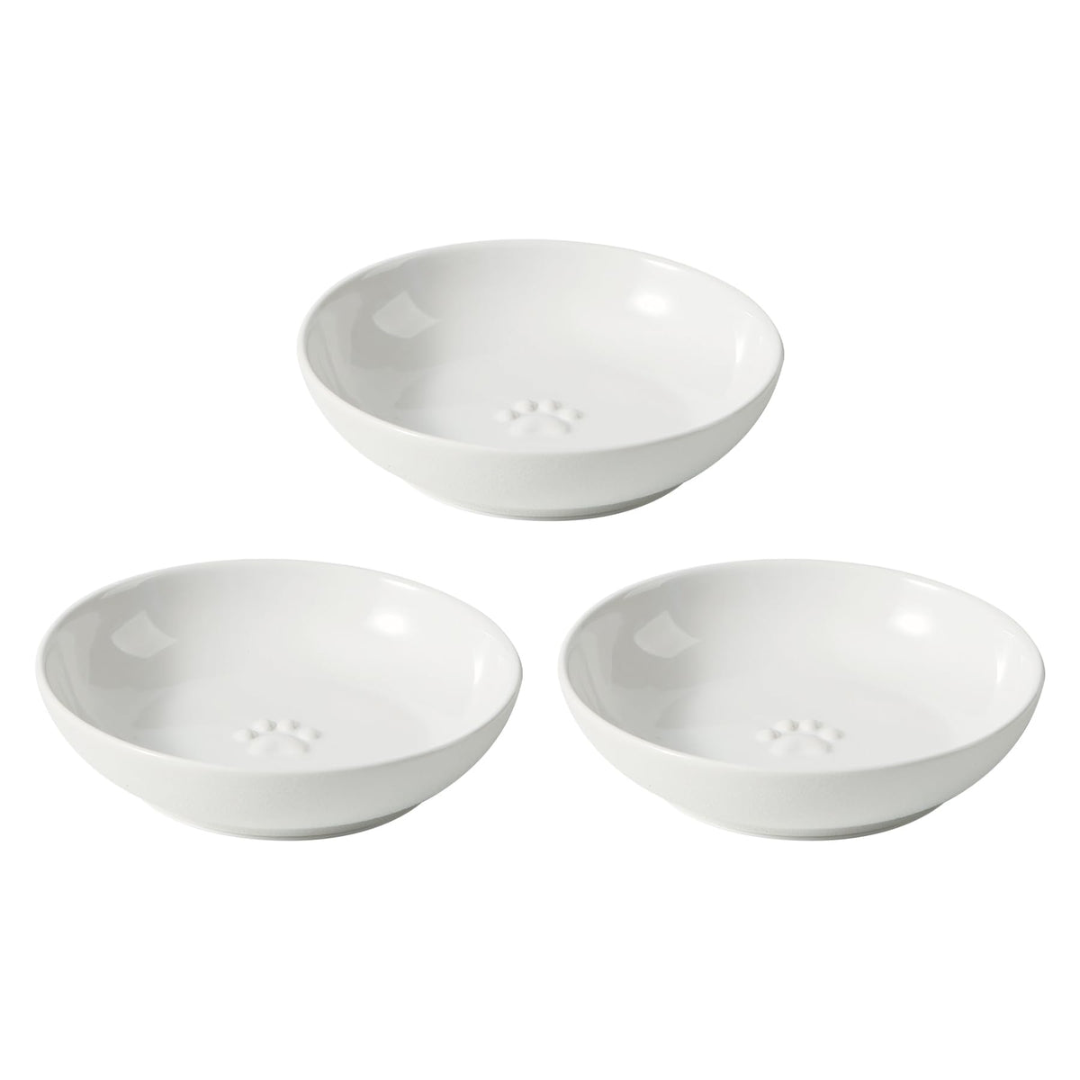 Havniva Ceramic Cat Bowls, Shallow Cat Dishes, Cat Food Plate Set of 3
