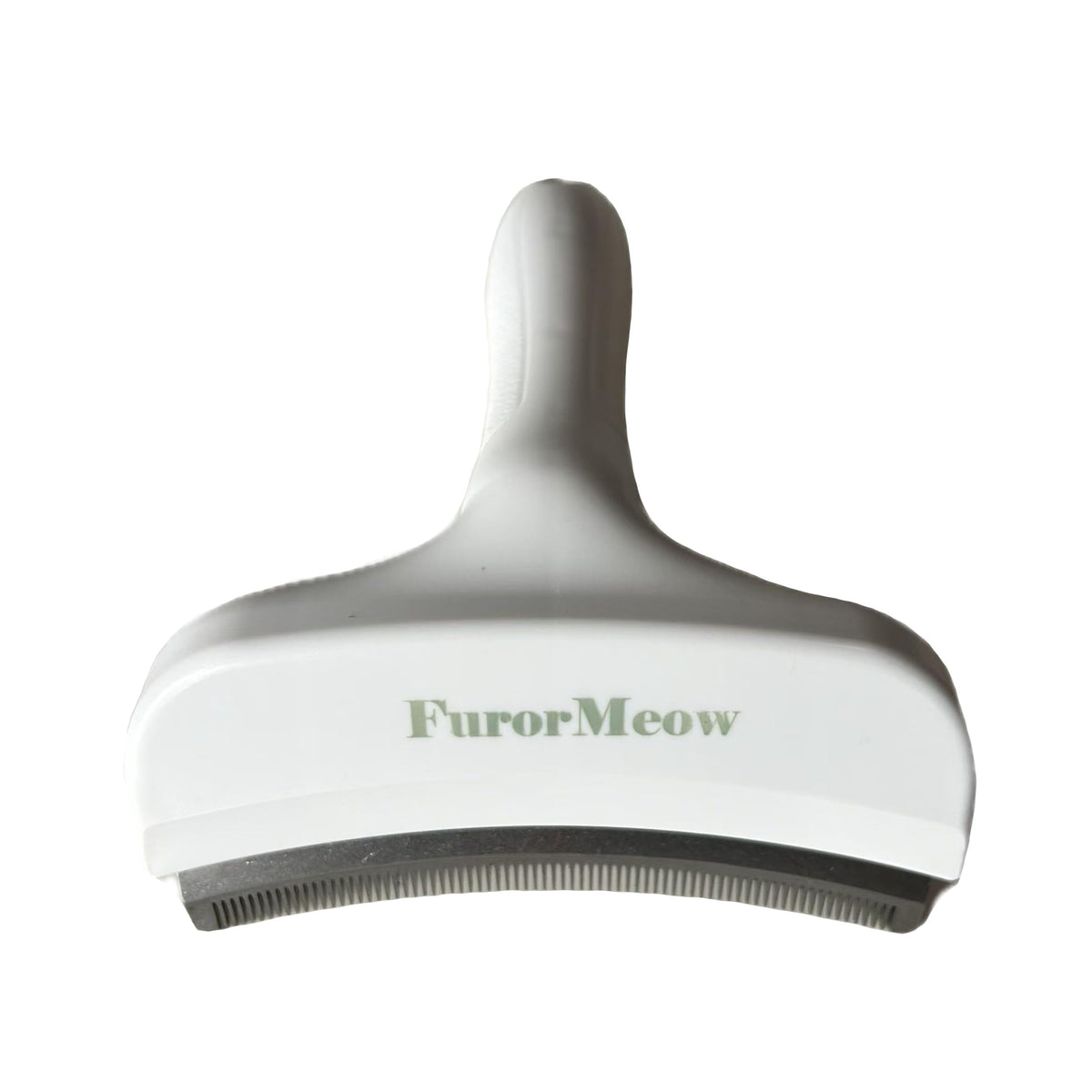 Pet Deshedding Tool with Curve Blade, Cat Grooming Brush, Tight V-shaped Teeth Shedding Comb for Cats and Dogs (White, Large)