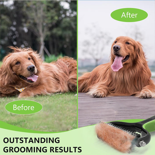 Staltwo Deshedding Dog Brush, Deshedding Undercoat Rake for Dog&Cat