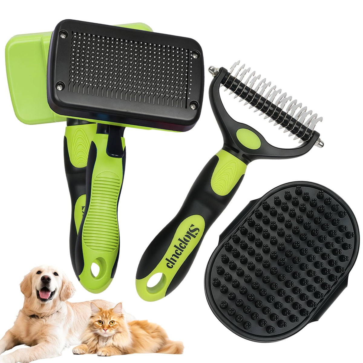 Blue Pet Grooming Kit 3Pcs Dematting Comb for Dogs&Cats Shedding