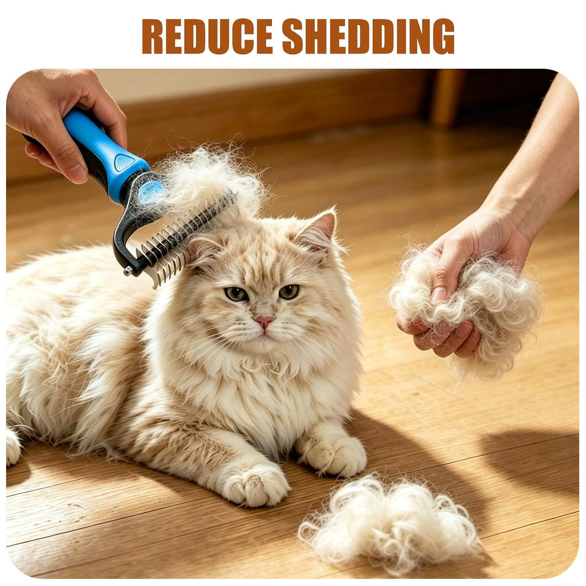 Pet Grooming Tool Set,Deshedding Brush & Metal Comb for Cats & Dogs