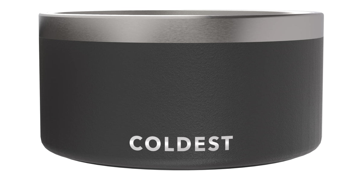 Coldest Dog Bowl - Anti Rust Metal, Non Slip, 3 Layers Insulated Stainless Steel Dog Bowls - Spill Proof & Heavy Duty - Water Bowl for Dogs, Cats & Pets, Dish Washer Safe (21 oz, Stealth Black)