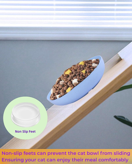 6 Set Cat Bowl BPA Free, Whisker Friendly Cat Food Bowl, Non-Slip, Plastic