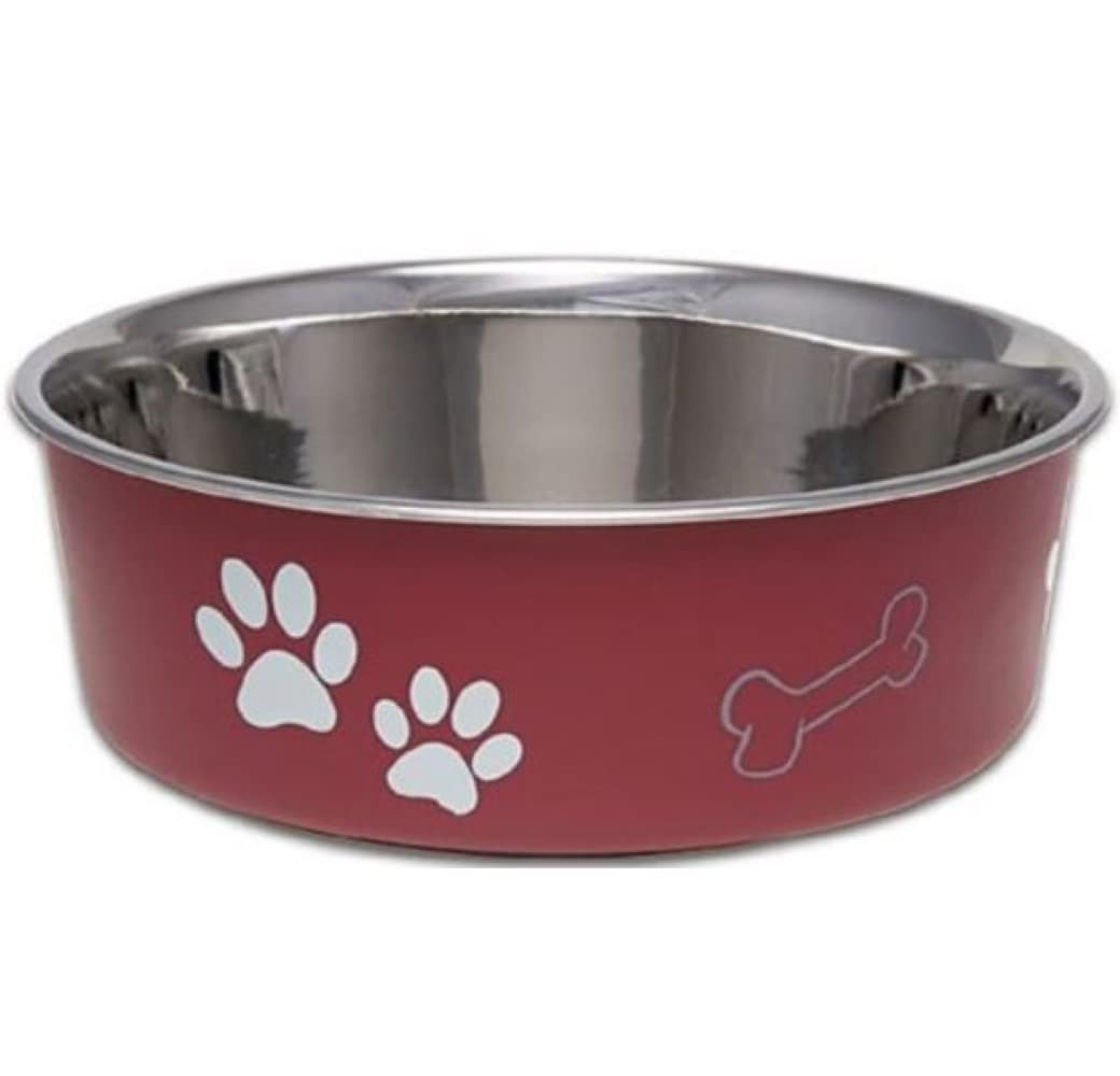 Loving Pets Bella Dog Bowls- Stainless Steel Dog & Cat Bowls - Spill Proof Dog Food Bowl, Cat Bowl, Puppy Essentials & Pet Supplies Great for Home & Travel (Medium 20-35 lbs, Espresso)