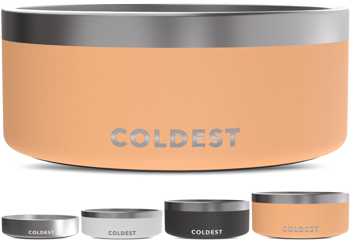 Coldest Dog Bowl - Anti Rust Metal, Non Slip, 3 Layers Insulated Stainless Steel Dog Bowls - Spill Proof & Heavy Duty - Water Bowl for Dogs, Cats & Pets, Dish Washer Safe (21 oz, Stealth Black)