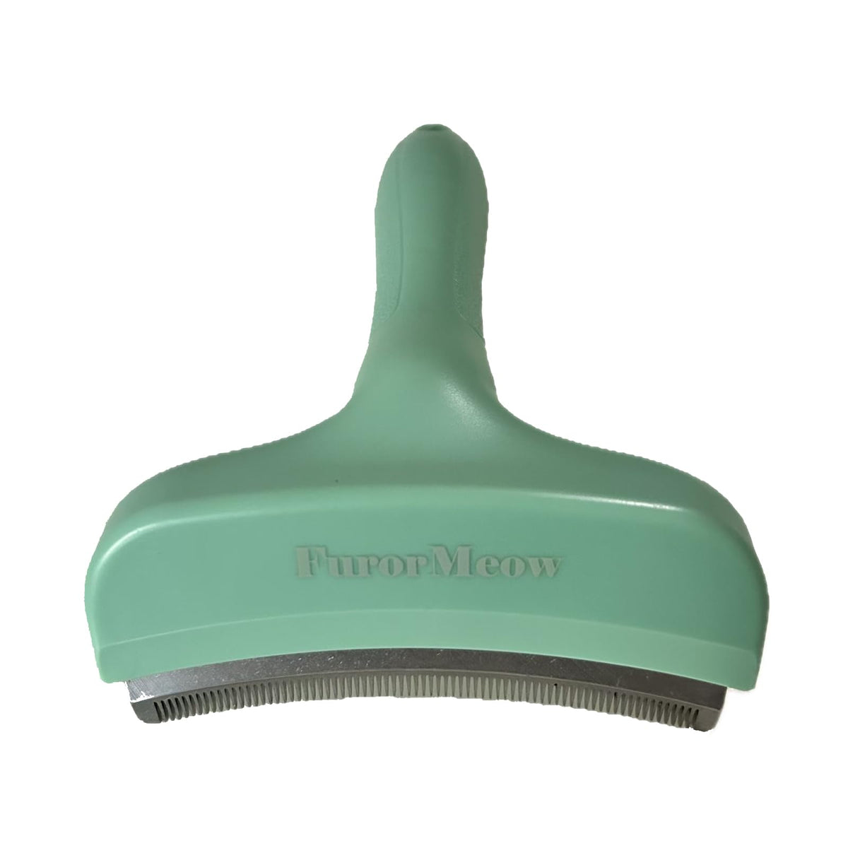 Pet Deshedding Tool with Curve Blade, Cat Grooming Brush, Tight V-shaped Teeth Shedding Comb for Cats and Dogs (Green, Small)