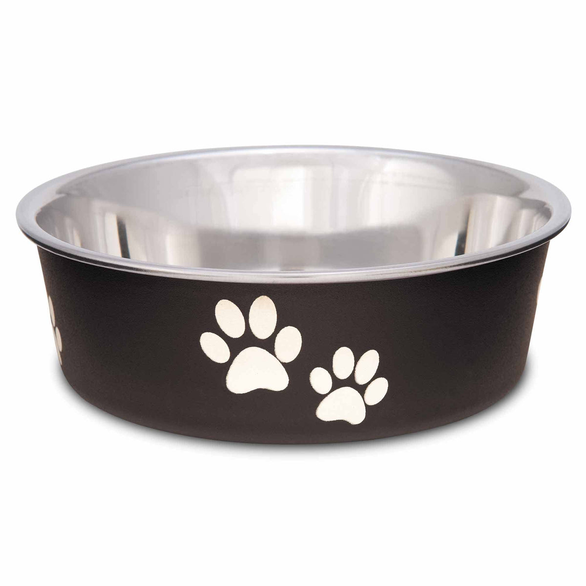 Loving Pets Bella Dog Bowls- Stainless Steel Dog & Cat Bowls - Spill Proof Dog Food Bowl, Cat Bowl, Puppy Essentials & Pet Supplies Great for Home & Travel (Medium 20-35 lbs, Espresso)