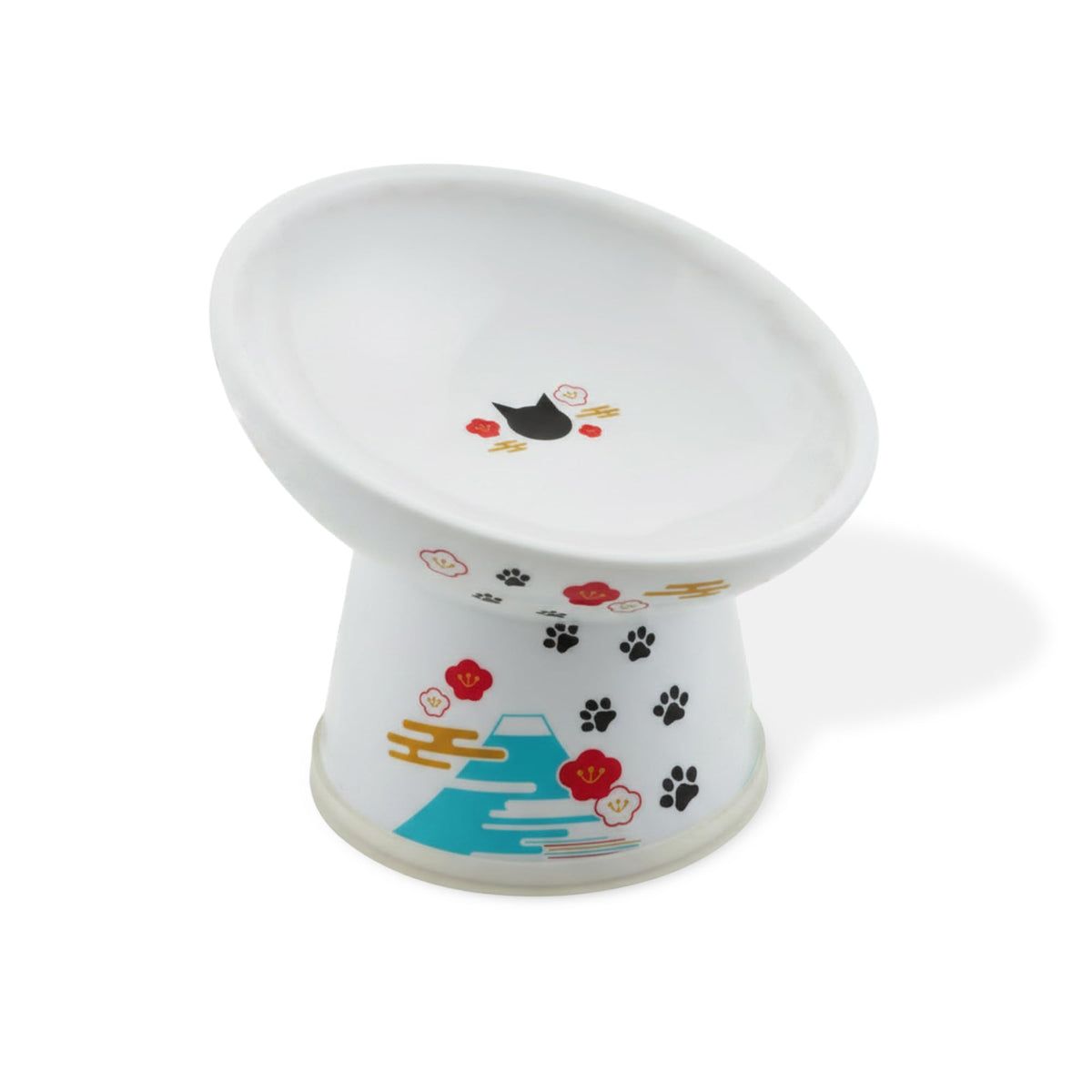 Necoichi Ceramic Extra-Wide Elevated Cat Food Bowl (Cat, Extra Wide)