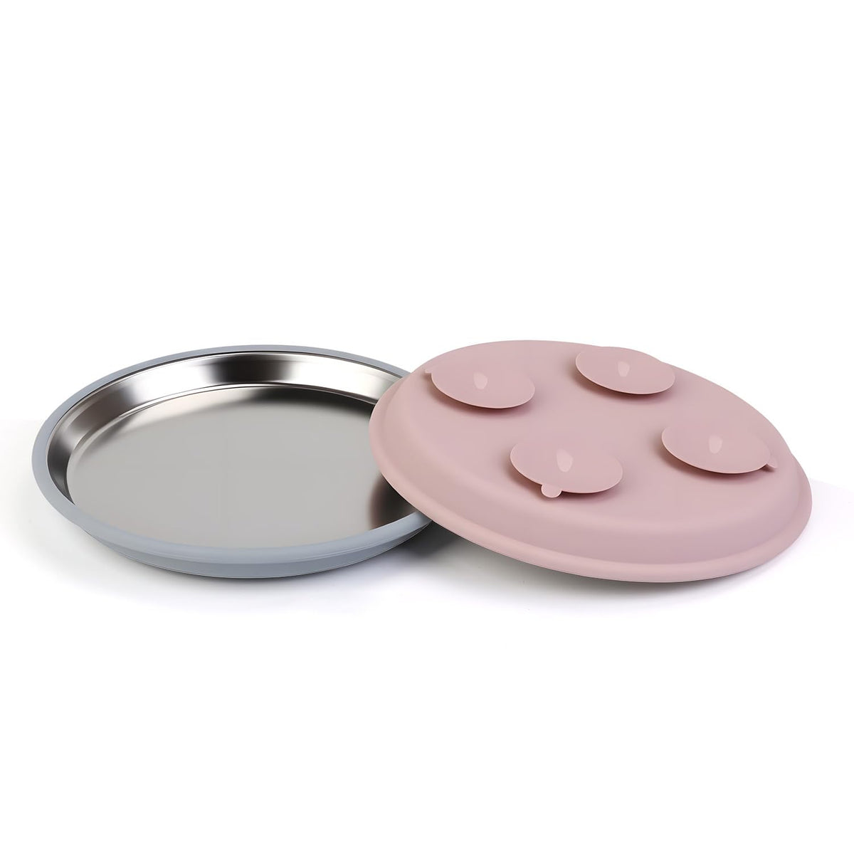 Non-Slip Stainless Steel Cat Bowls, 2 Pack Cat Dishes for Food and Water with Detachable Colorful Silicone Anti-Slip Bottom, 5 '' Wide Thick & Heavy Duty Metal Pet Bowls for Kitten, Cats and Puppy