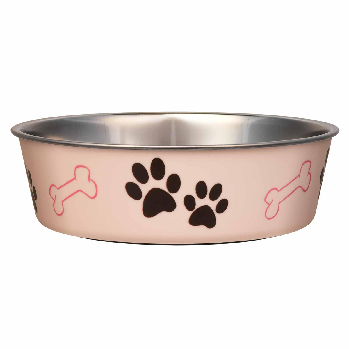 Loving Pets Bella Dog Bowls- Stainless Steel Dog & Cat Bowls - Spill Proof Dog Food Bowl, Cat Bowl, Puppy Essentials & Pet Supplies Great for Home & Travel (Medium 20-35 lbs, Espresso)