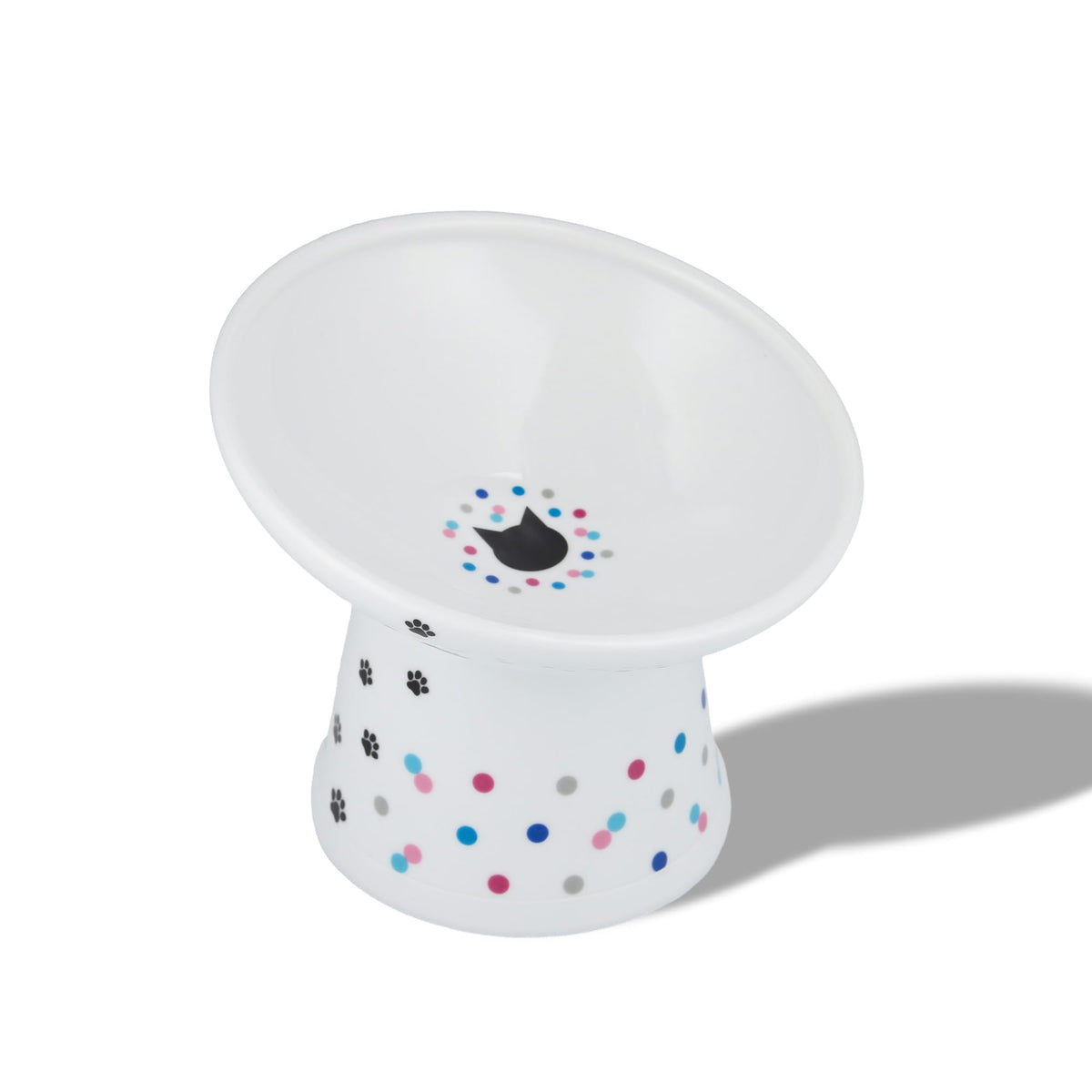 Necoichi Ceramic Extra-Wide Elevated Cat Food Bowl (Cat, Extra Wide)