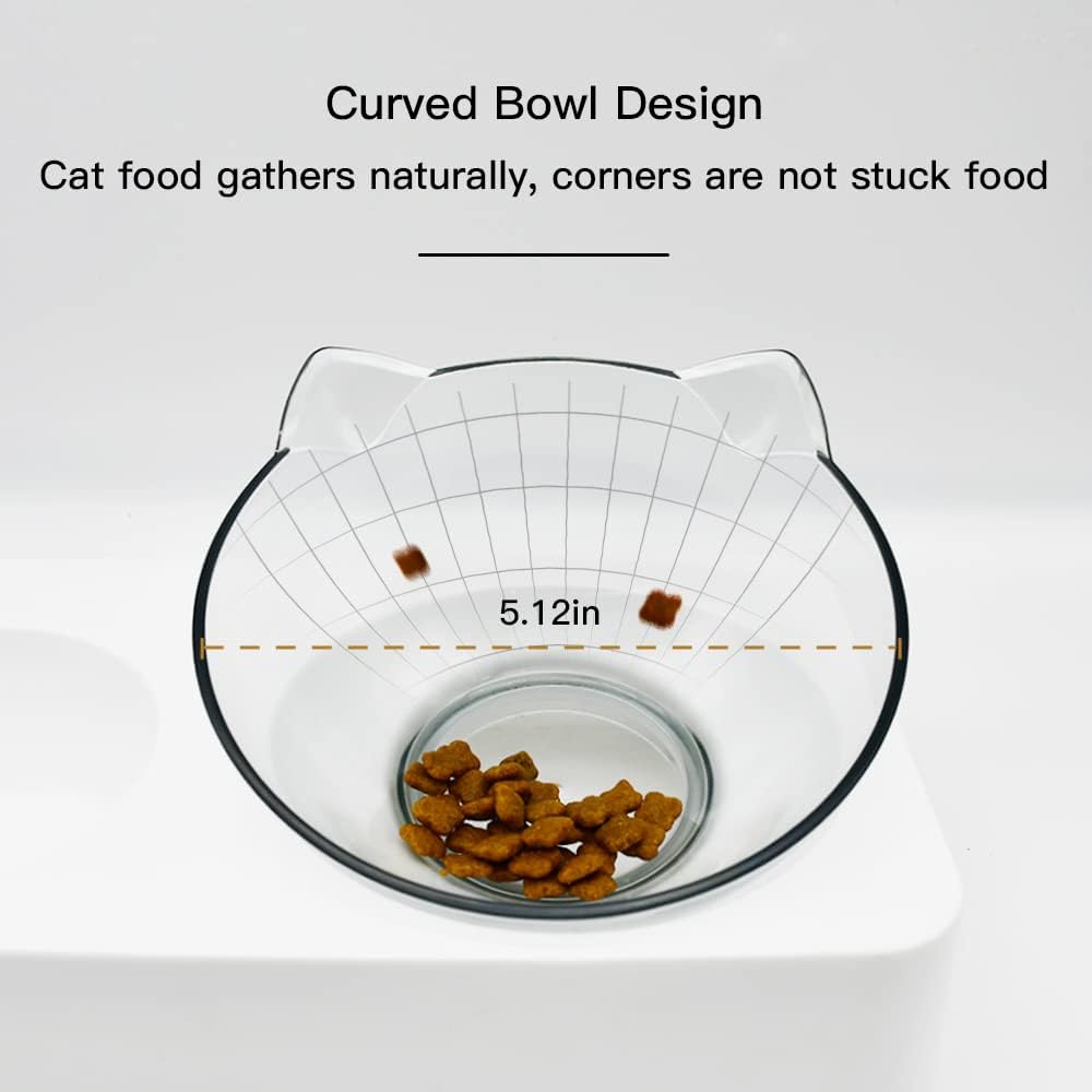 Marchul Double Elevated Dog Cat Bowl, Pets Water and Food Bowl Set, 15° Raised Tilted Dishes Indoor for Kitten, Puppies, Small or Medium Size Dogs Cats