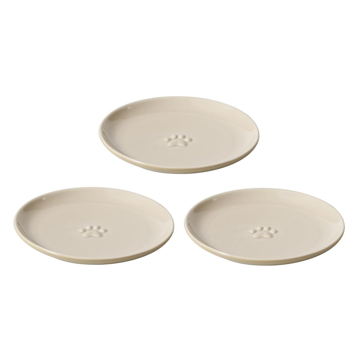 Havniva Ceramic Cat Bowls, Shallow Cat Dishes, Cat Food Plate Set of 3
