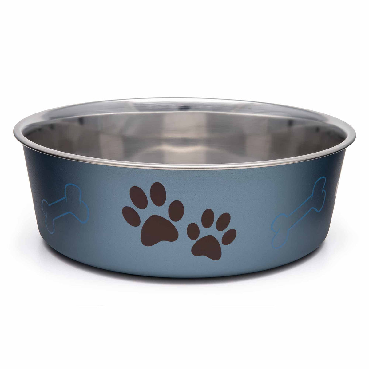 Loving Pets Bella Dog Bowls- Stainless Steel Dog & Cat Bowls - Spill Proof Dog Food Bowl, Cat Bowl, Puppy Essentials & Pet Supplies Great for Home & Travel (Medium 20-35 lbs, Espresso)