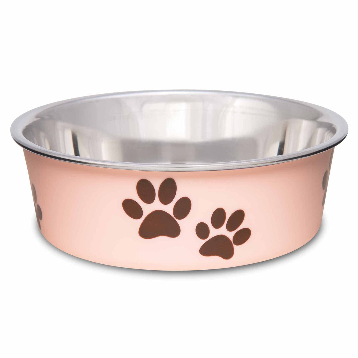 Loving Pets Bella Dog Bowls- Stainless Steel Dog & Cat Bowls - Spill Proof Dog Food Bowl, Cat Bowl, Puppy Essentials & Pet Supplies Great for Home & Travel (Medium 20-35 lbs, Espresso)