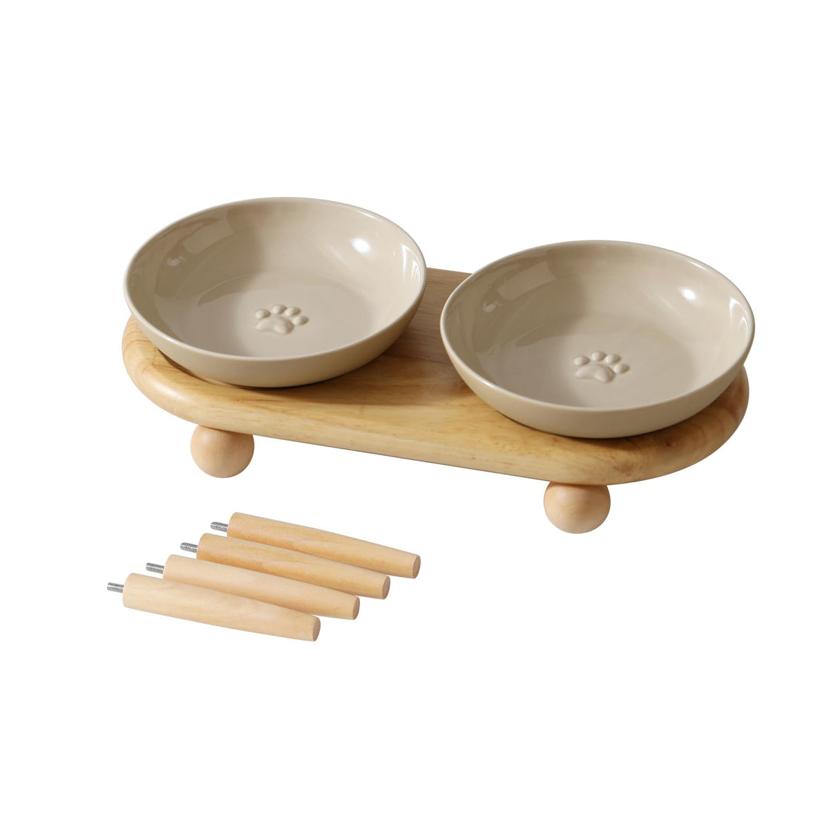 Havniva Ceramic Cat Bowls, Shallow Cat Dishes, Cat Food Plate Set of 3