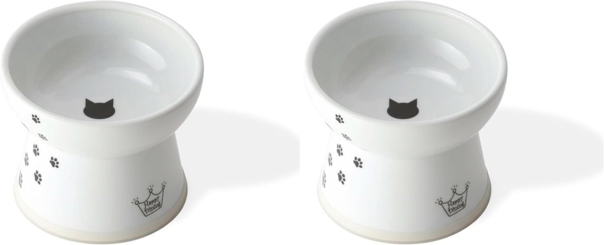 Necoichi Ceramic Extra-Wide Elevated Cat Food Bowl (Cat, Extra Wide)