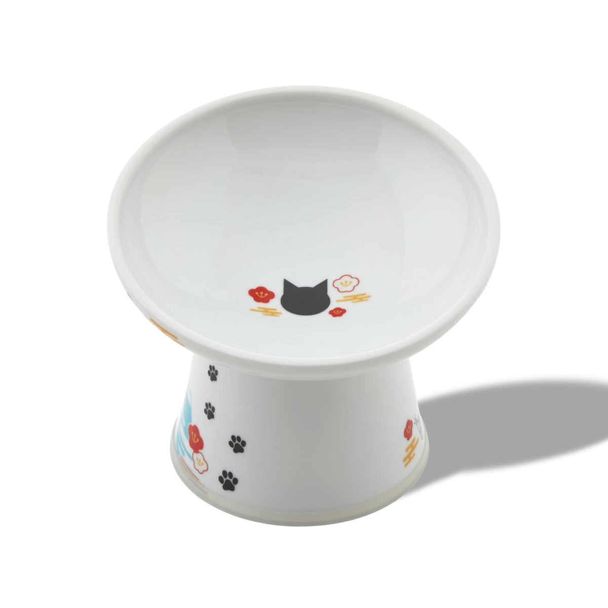 Necoichi Ceramic Extra-Wide Elevated Cat Food Bowl (Cat, Extra Wide)