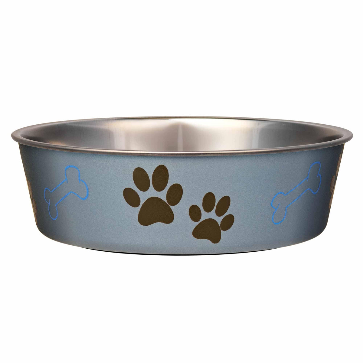 Loving Pets Bella Dog Bowls- Stainless Steel Dog & Cat Bowls - Spill Proof Dog Food Bowl, Cat Bowl, Puppy Essentials & Pet Supplies Great for Home & Travel (Medium 20-35 lbs, Espresso)