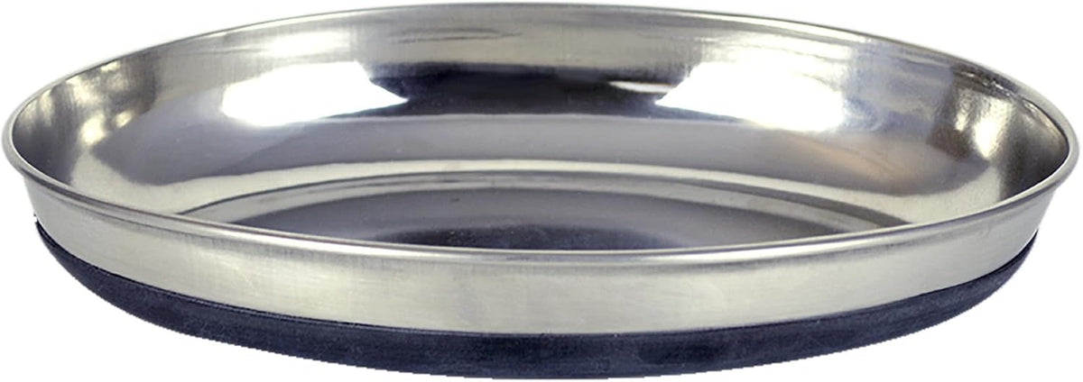 Our Pets Oval Stainless Steel Cat Dish with Rubber Base, 1 Cup, Anti Slip