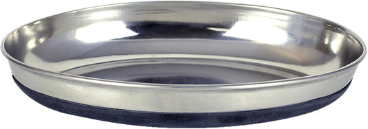 Our Pets Oval Stainless Steel Cat Dish with Rubber Base, 1 Cup, Anti Slip