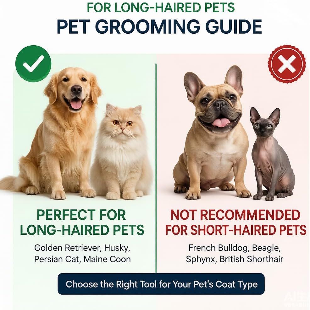 Tpotato Deshedding Dog Brush for Long Haired Dogs Cats,Undercoat Shedding Rake for Dematting Detangling Tangles Matted Fur and Knots,Metal Pet Comb,Professional Pet Grooming Supplies Tool Kit,Red