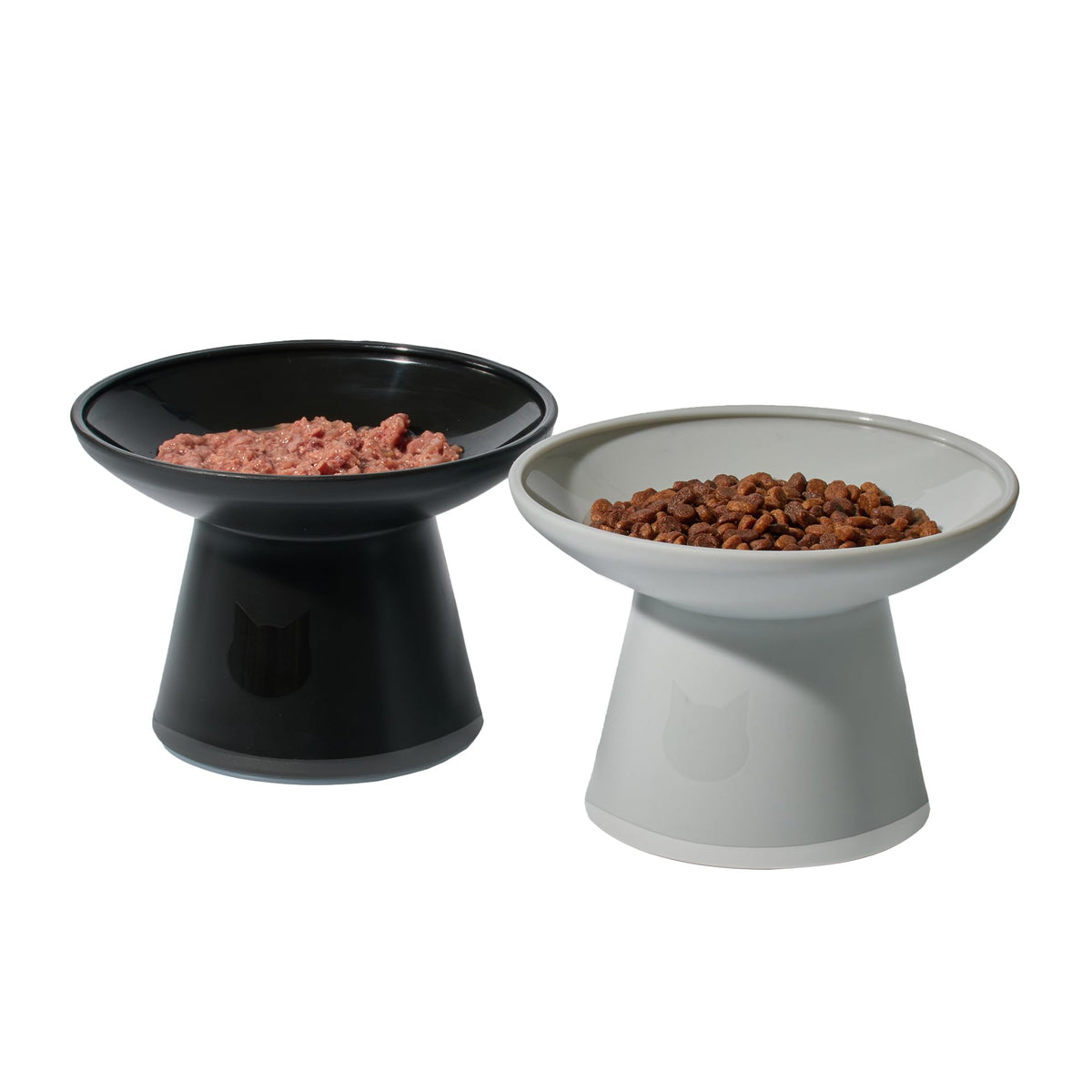 Necoichi BPA-Free Extra-Wide Elevated Cat Food Bowls, 2-Pack (Classic)