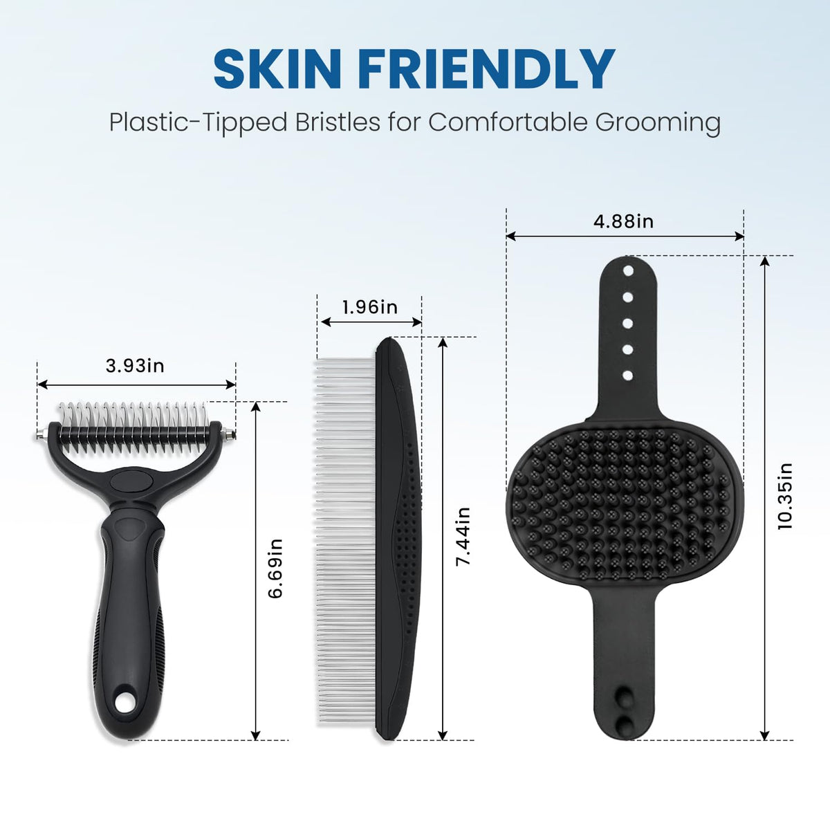 Pet Grooming Rake for Dogs and Cats - Double-Sided Deshedding Dematting Tool, 4-in-1 Undercoat Rake & Metal Comb for Long and Short Haired Pets, Reduces Shedding by 95%, 4Pack