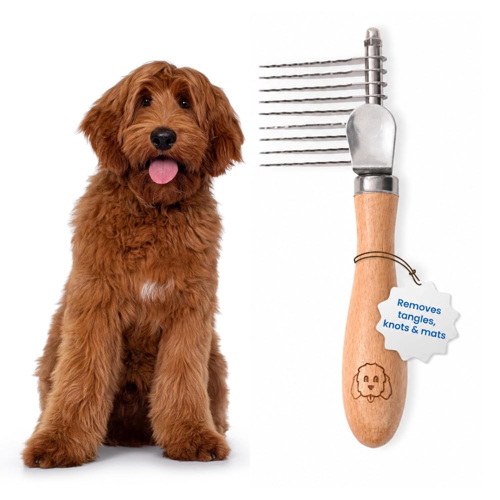 Dematting Comb for Dogs, Undercoat Rake Grooming Tool For Matted Pet Hair
