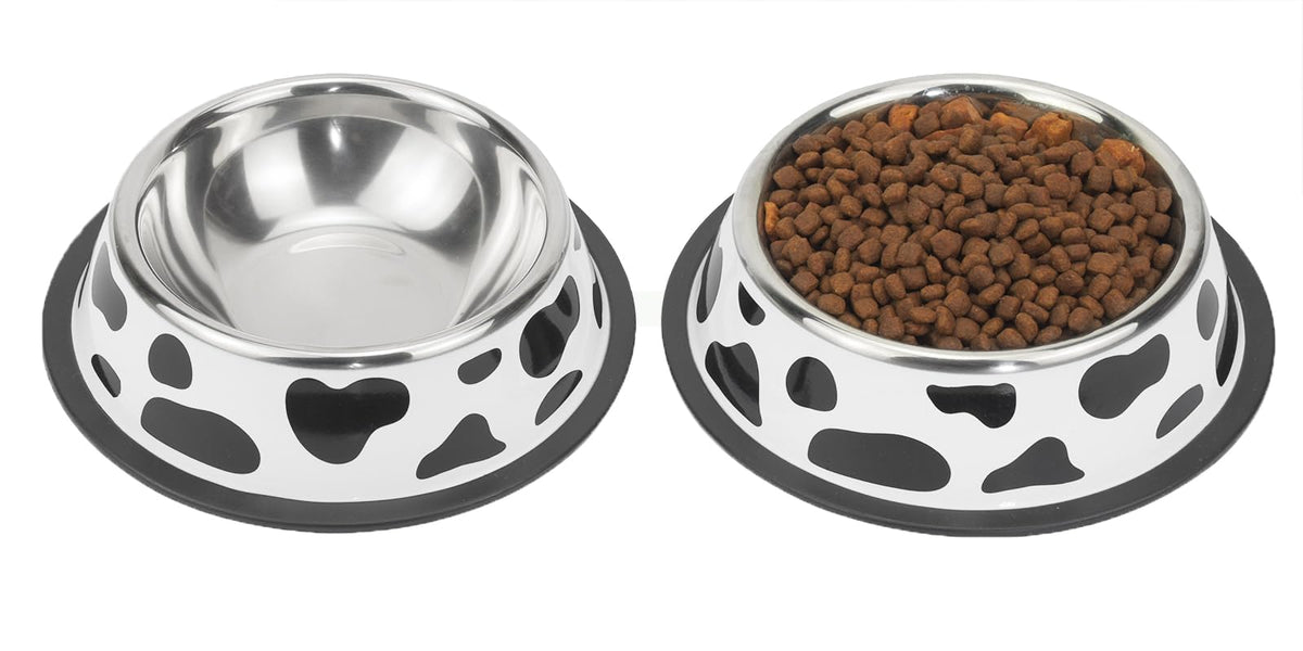 Stainless Steel Dog Bowls, Food and Water Non Slip Anti Skid Stackable Pet Puppy Dishes for Small, Medium and Large Dogs (2 Pack)