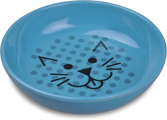Van Ness ECOWARE Cat Dish, 8 Ounce, Assorted Colors, Pacific Blue, Single Dish (ECW20)