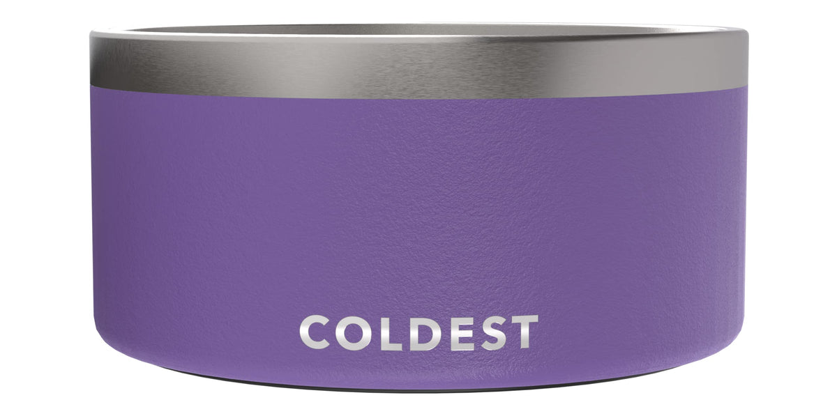 Coldest Dog Bowl - Anti Rust Metal, Non Slip, 3 Layers Insulated Stainless Steel Dog Bowls - Spill Proof & Heavy Duty - Water Bowl for Dogs, Cats & Pets, Dish Washer Safe (21 oz, Stealth Black)