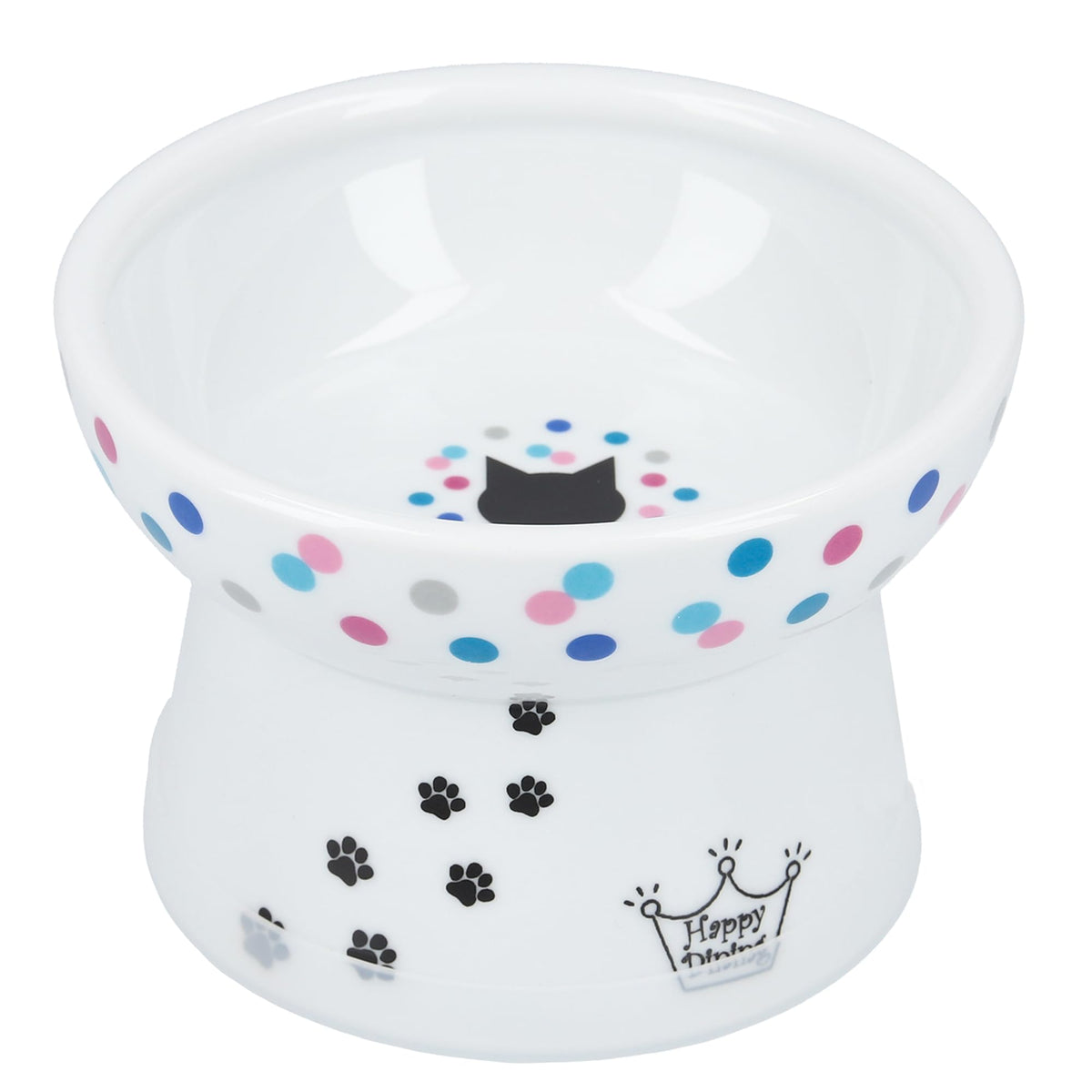 Necoichi Ceramic Extra-Wide Elevated Cat Food Bowl (Cat, Extra Wide)