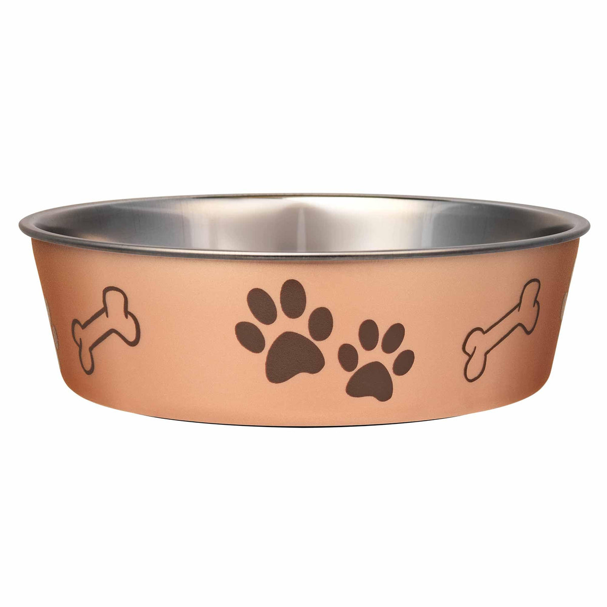Loving Pets Bella Dog Bowls- Stainless Steel Dog & Cat Bowls - Spill Proof Dog Food Bowl, Cat Bowl, Puppy Essentials & Pet Supplies Great for Home & Travel (Medium 20-35 lbs, Espresso)