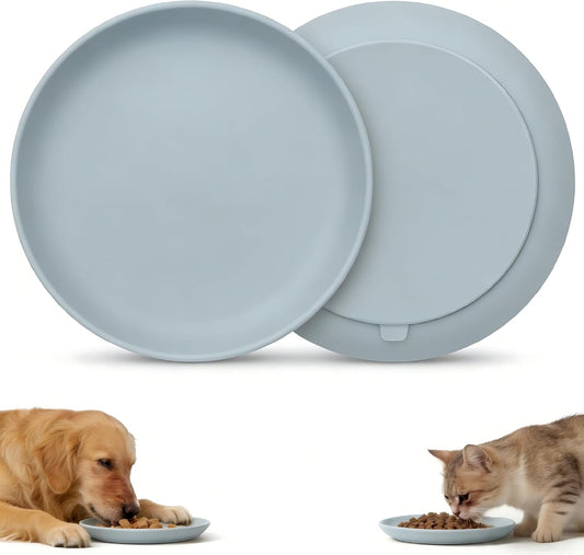 Silicone Bowl for Cats Dogs, 7.1" Flat Dog Bowl Non-Slip, 1 Pcs