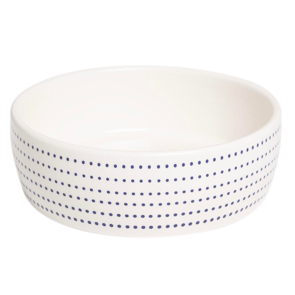 Pearhead Ceramic Cat Bowl, Holds 12 oz, Navy Blue “Paws Off” Design