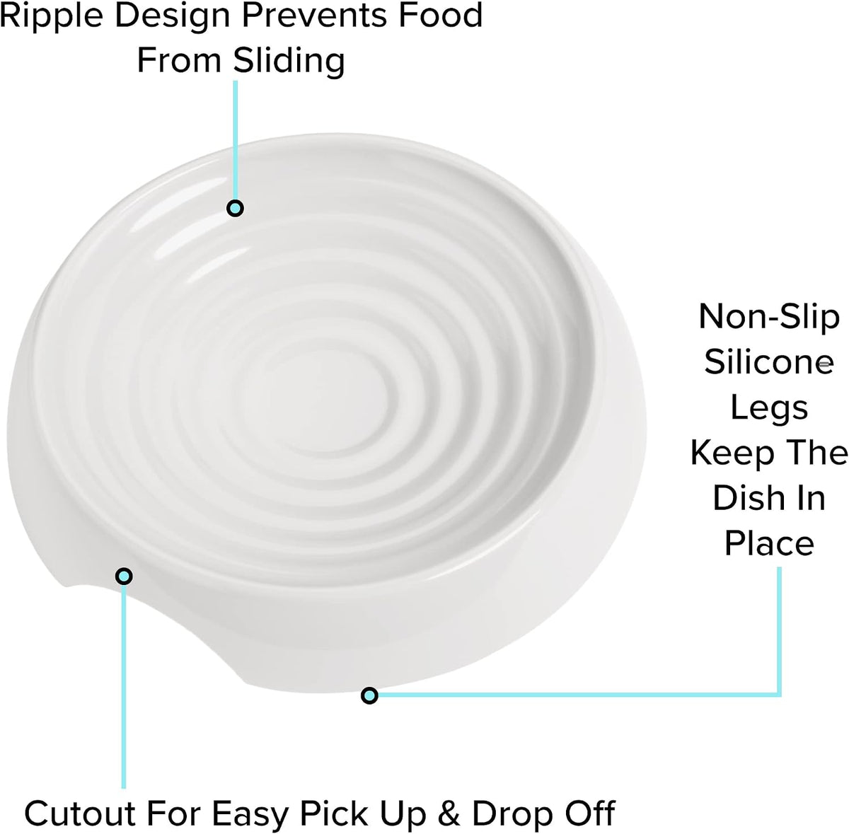 CatGuru Cat Bowls, Whisker Friendly Food Bowl for Indoor Cats, Reliefs Whisker Fatigue, Wide Kitten Dish, Non Slip Pet Dishes, Shallow Pet Plates (Marshmallow, (Pack of 2))