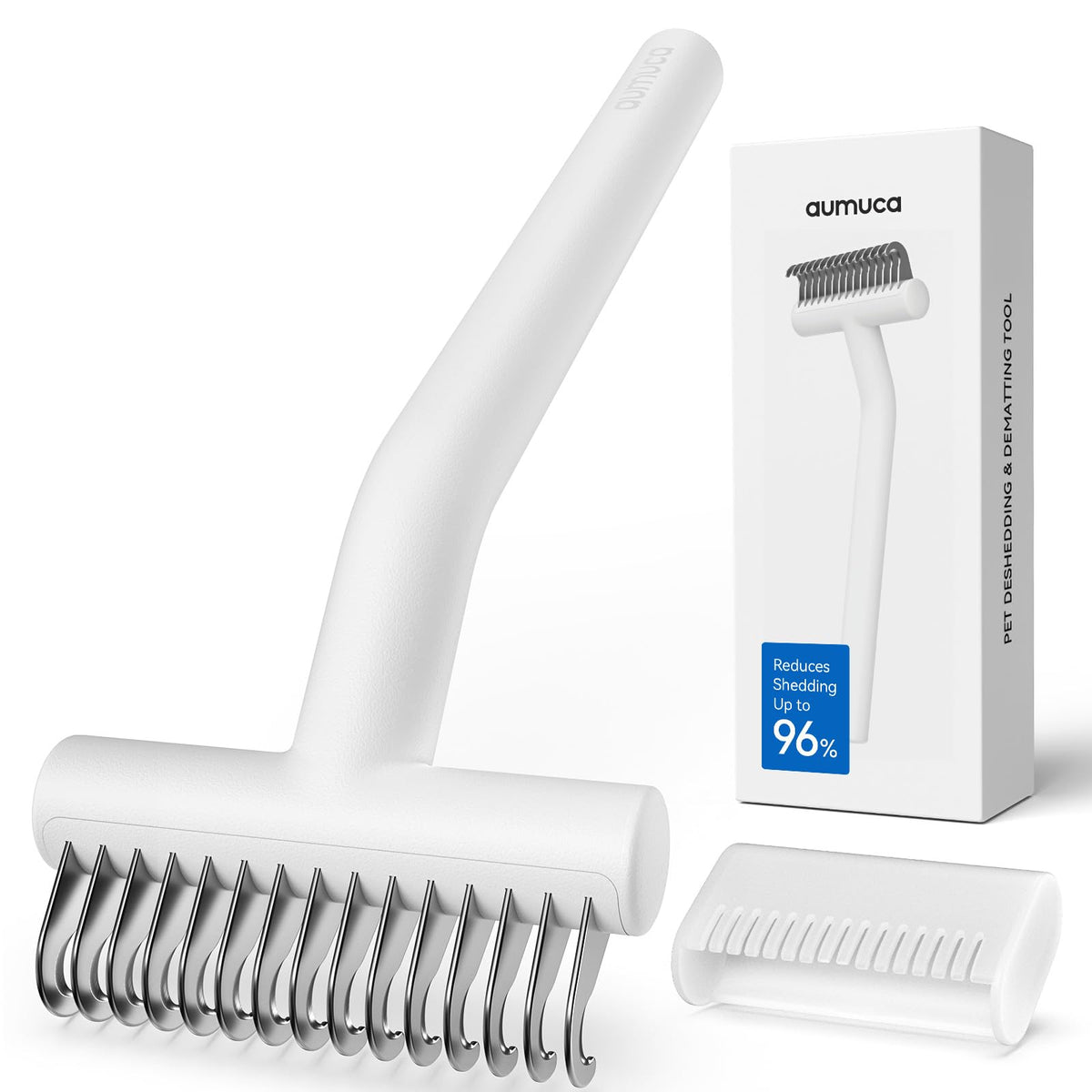 aumuca Undercoat Rake for Dogs, Deshedding & Dematting Comb for Cats, Horse