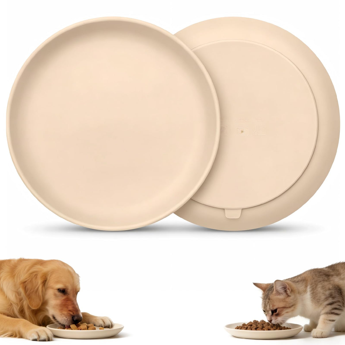 Silicone Bowl for Cats Dogs, 7.1" Flat Dog Bowl Non-Slip, 1 Pcs