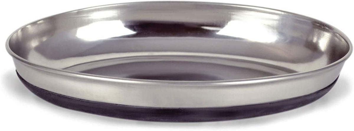 Our Pets Oval Stainless Steel Cat Dish with Rubber Base, 1 Cup, Anti Slip
