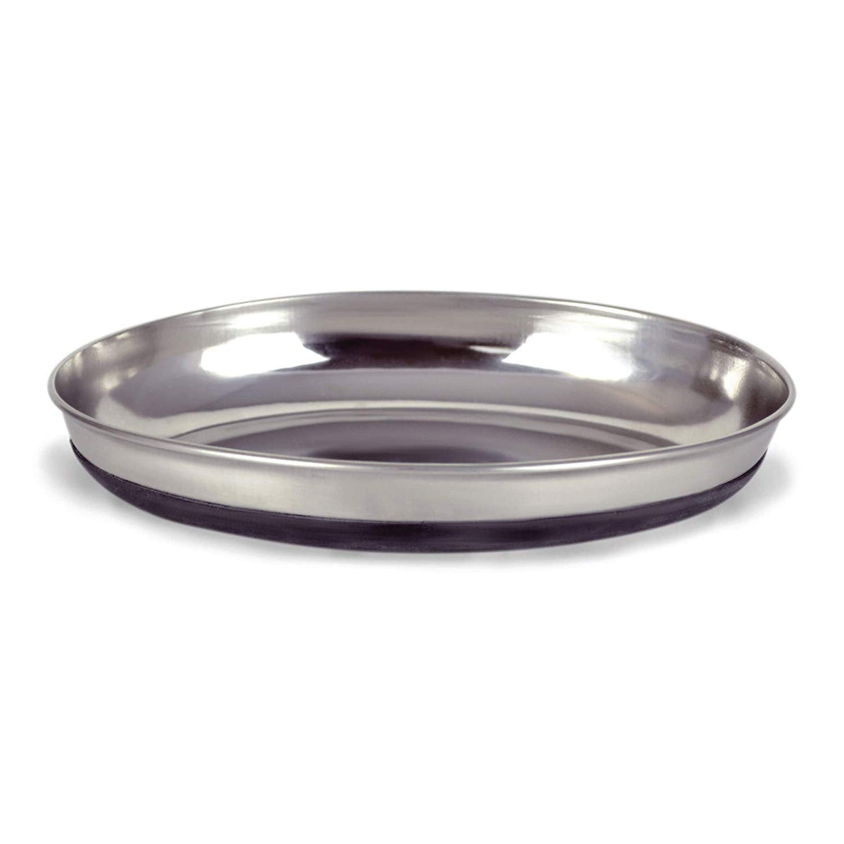 Our Pets Oval Stainless Steel Cat Dish with Rubber Base, 1 Cup, Anti Slip