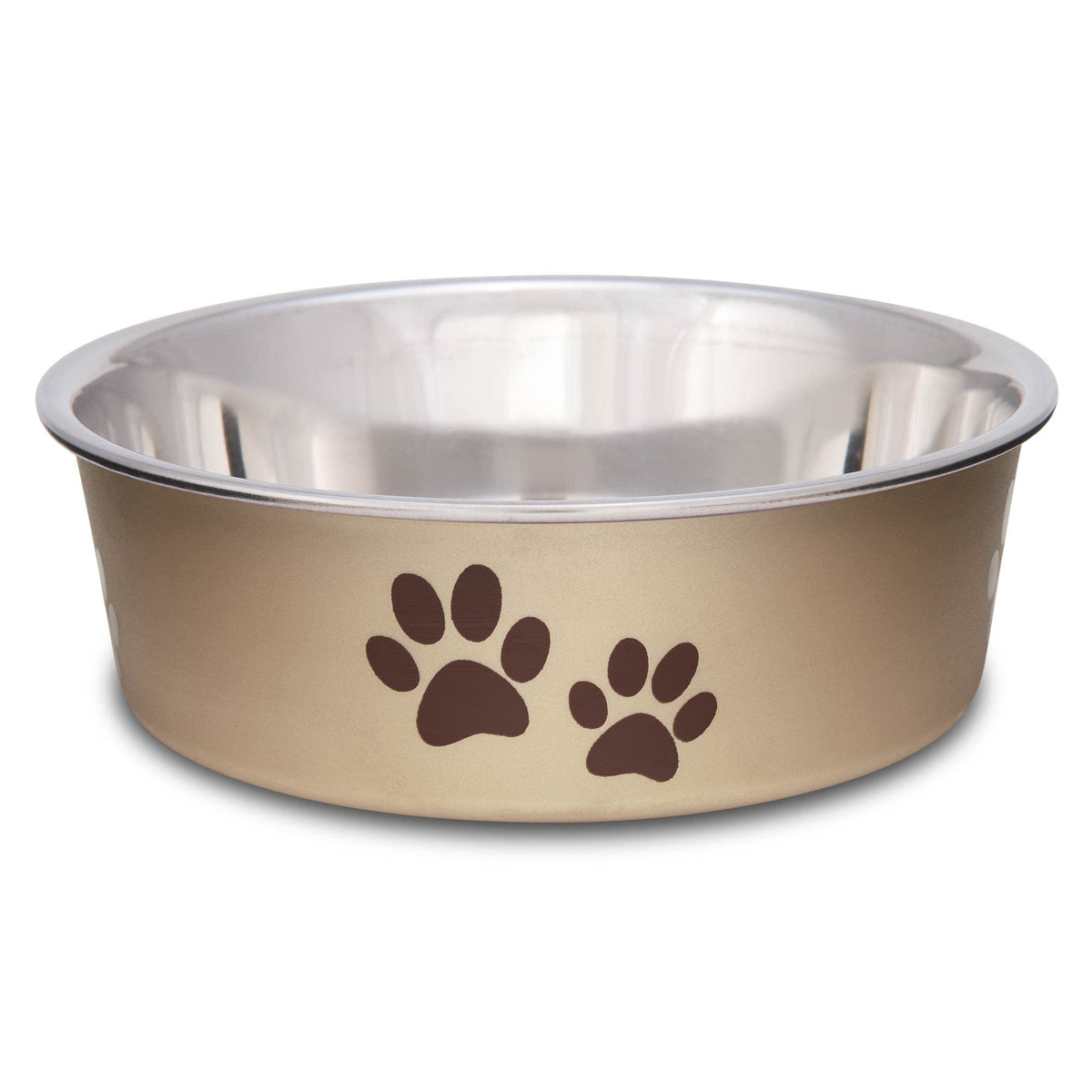 Loving Pets Bella Dog Bowls- Stainless Steel Dog & Cat Bowls - Spill Proof Dog Food Bowl, Cat Bowl, Puppy Essentials & Pet Supplies Great for Home & Travel (Medium 20-35 lbs, Espresso)