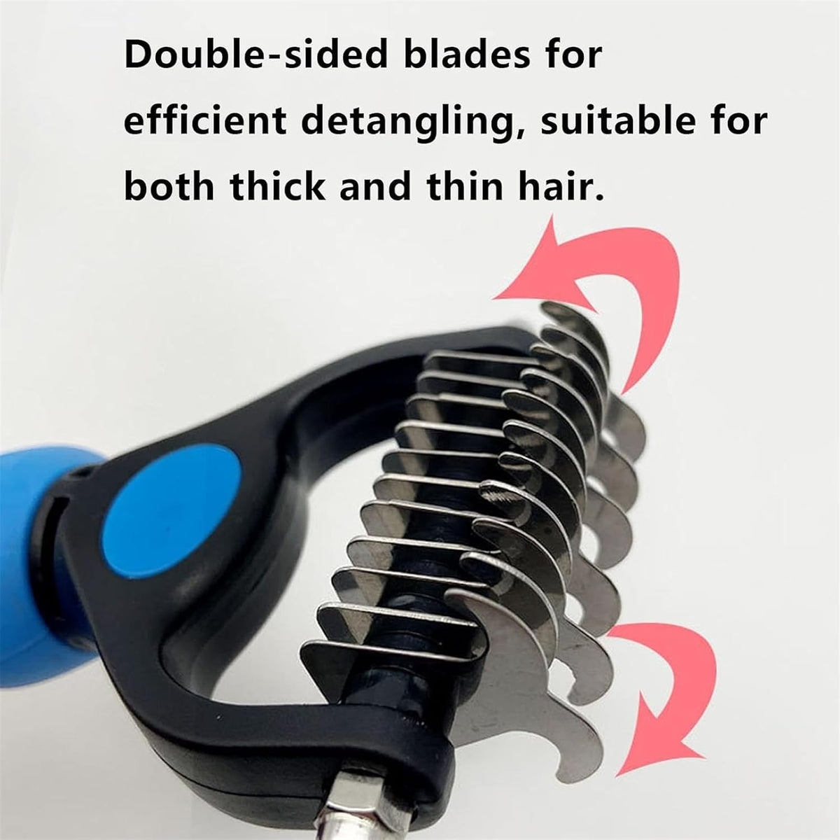 Pet Pro Grooming Tool, 2-in-1 Deshedding Dog Brush with 9/21 Teeth Undercoat Rake for Dogs & Cats, Dual-Sided Stainless Steel Pet Comb for Long Hair & Thick Coats