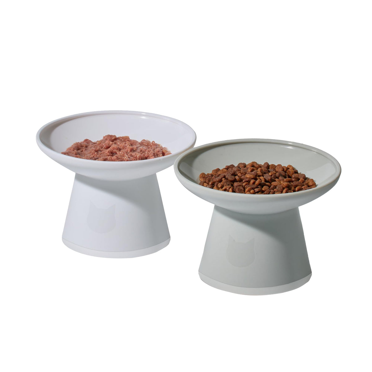 Necoichi BPA-Free Extra-Wide Elevated Cat Food Bowls, 2-Pack (Classic)