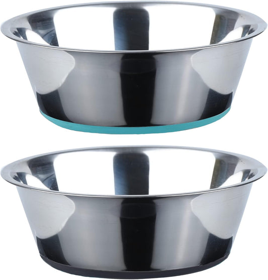 PEGGY11 Deep Stainless Steel Dog Bowls, 2 US Cup Each, 2-Pack
