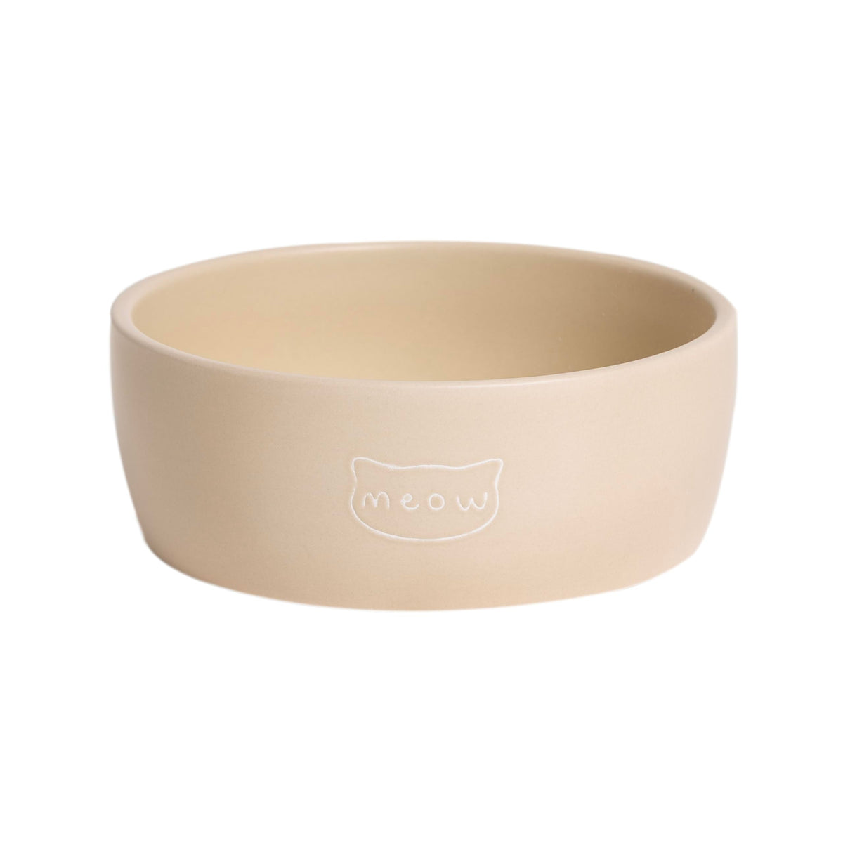 Pearhead Ceramic Cat Bowl, Holds 12 oz, Navy Blue “Paws Off” Design