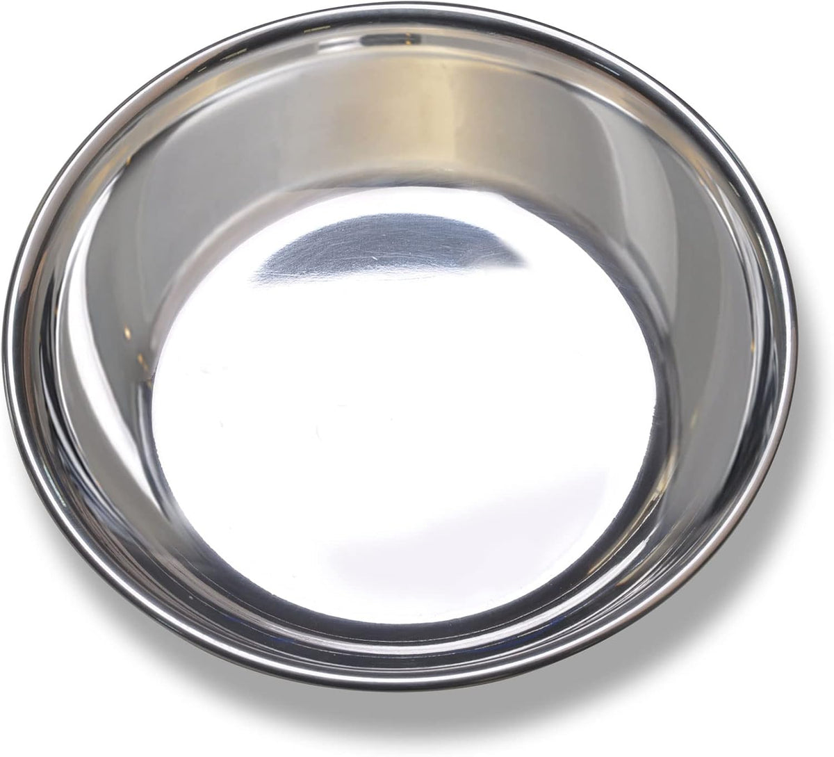 Van Ness Pets Whisker-Friendly Stainless Steel Cat Bowl, Wide Saucer Style Dish, 8 OZ, Natural