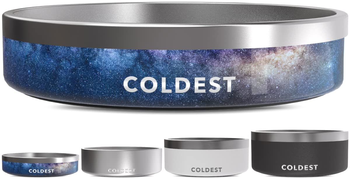 Coldest Dog Bowl - Anti Rust Metal, Non Slip, 3 Layers Insulated Stainless Steel Dog Bowls - Spill Proof & Heavy Duty - Water Bowl for Dogs, Cats & Pets, Dish Washer Safe (21 oz, Stealth Black)