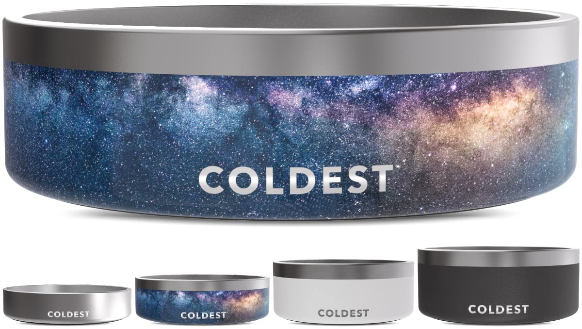 Coldest Dog Bowl - Anti Rust Metal, Non Slip, 3 Layers Insulated Stainless Steel Dog Bowls - Spill Proof & Heavy Duty - Water Bowl for Dogs, Cats & Pets, Dish Washer Safe (21 oz, Stealth Black)